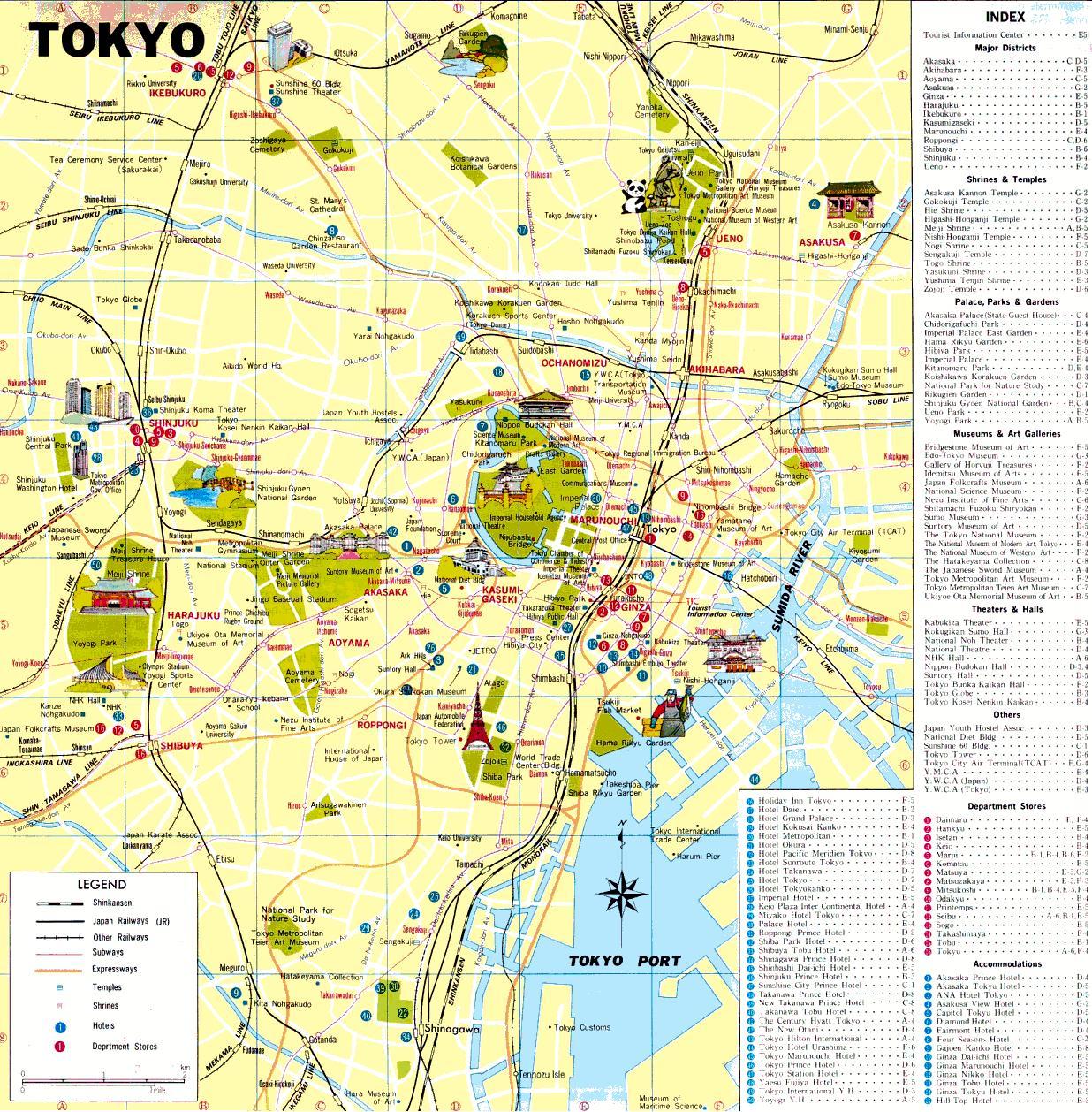 Tokyo Attractions Map 