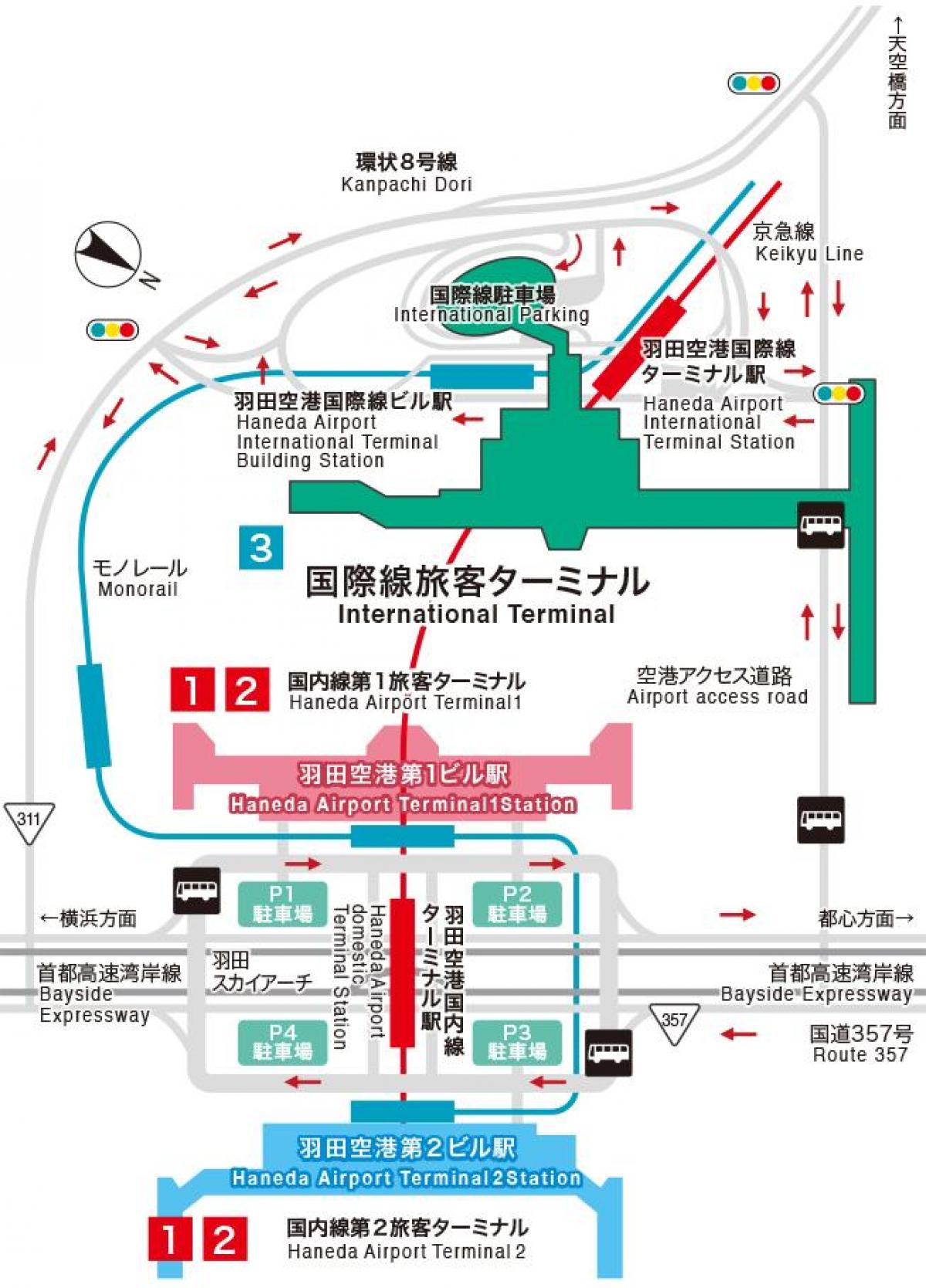 Tokyo airport terminal map