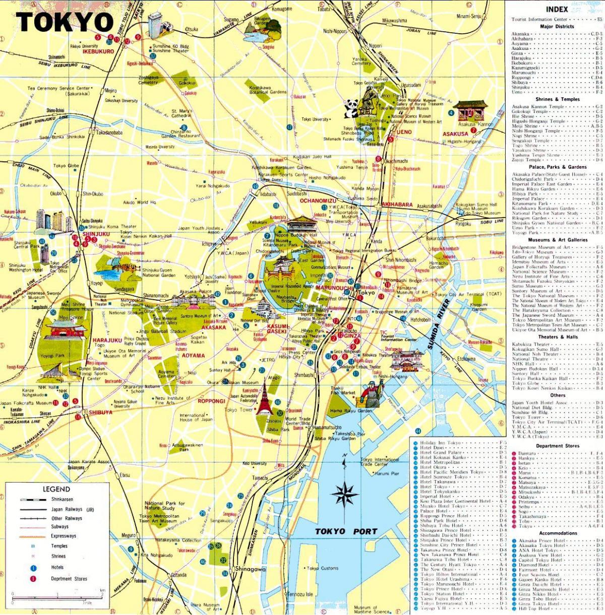 Tokyo city center map
